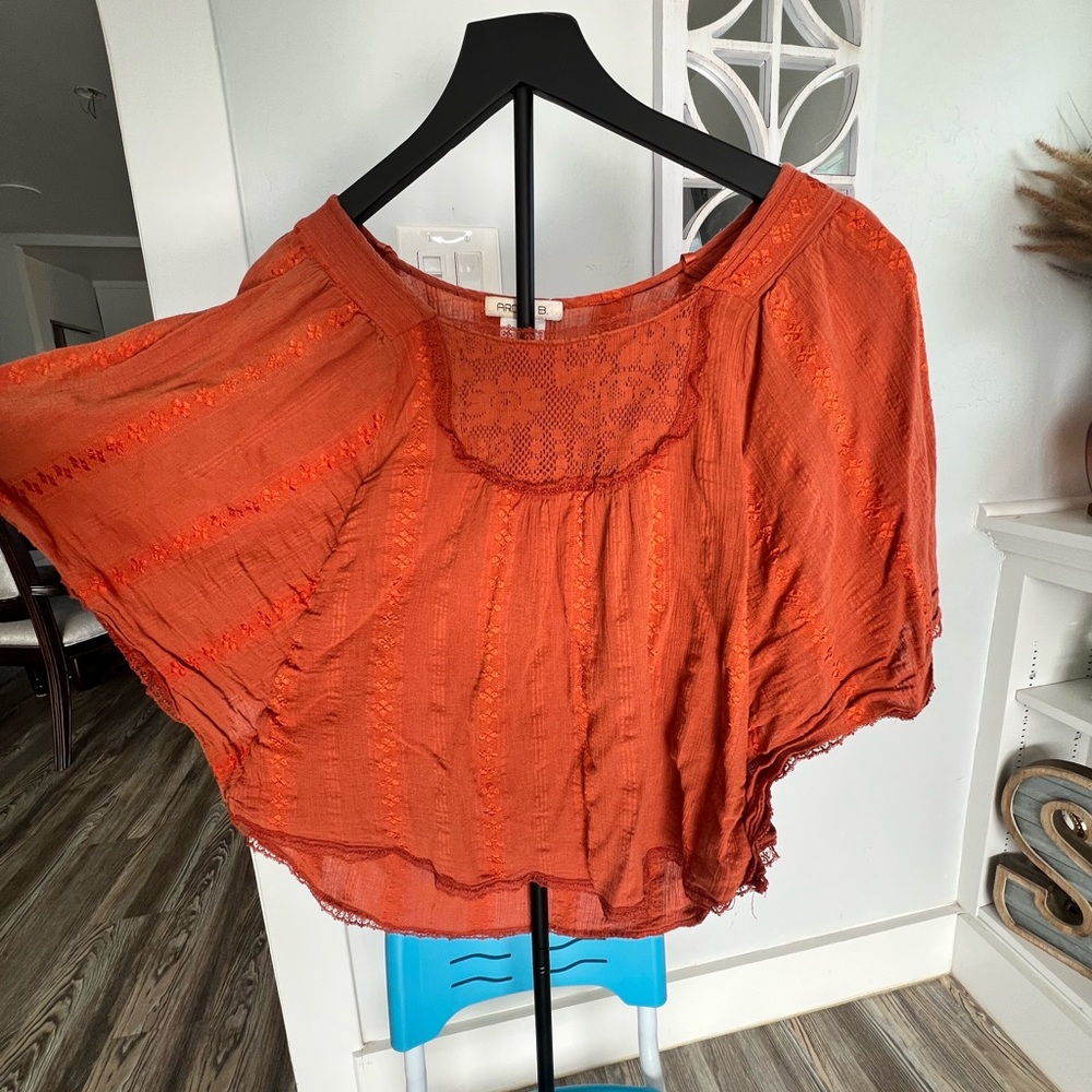 Arden B Orange Women's Top